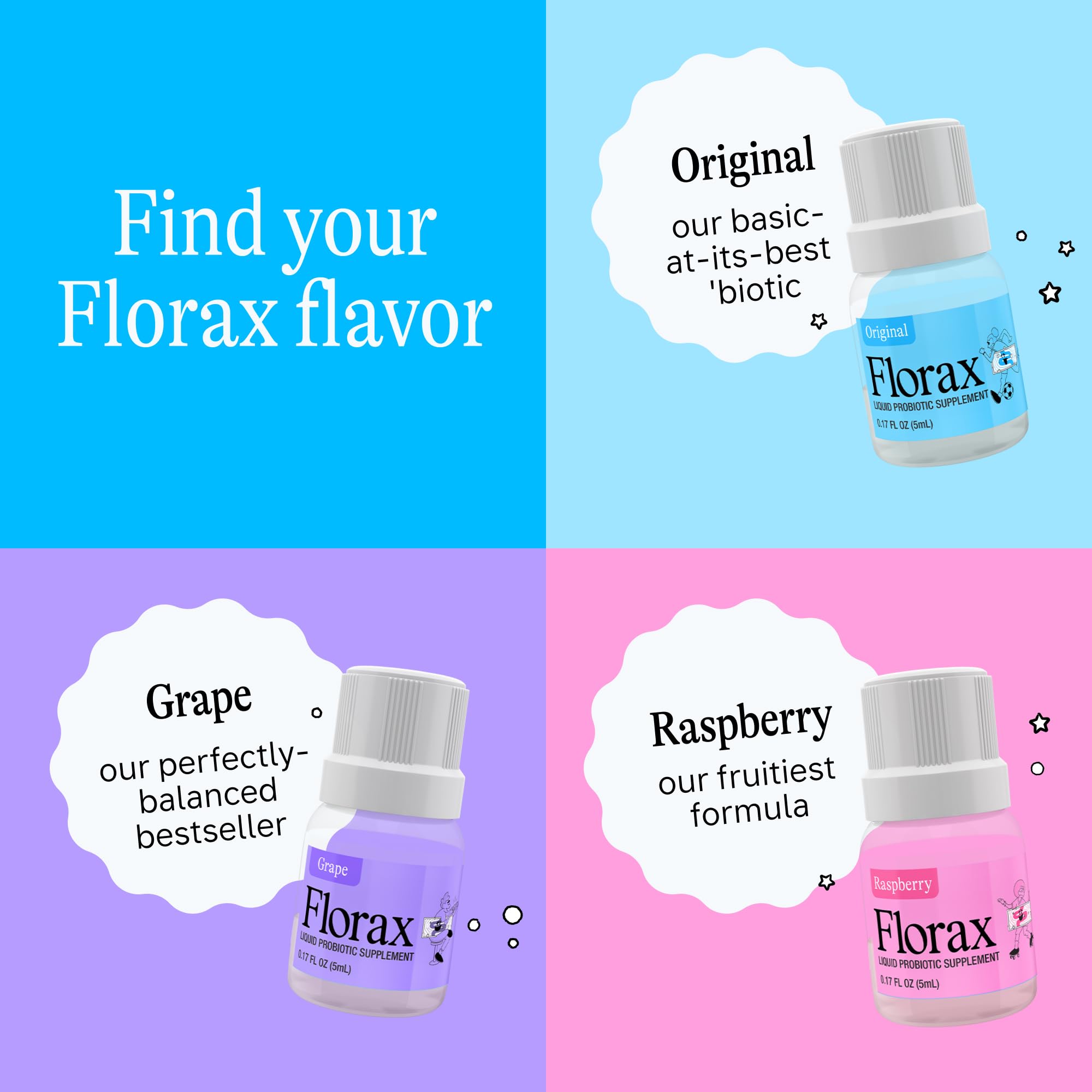 Florax Probiotic Liquid Supplement 5ml vial in a hand