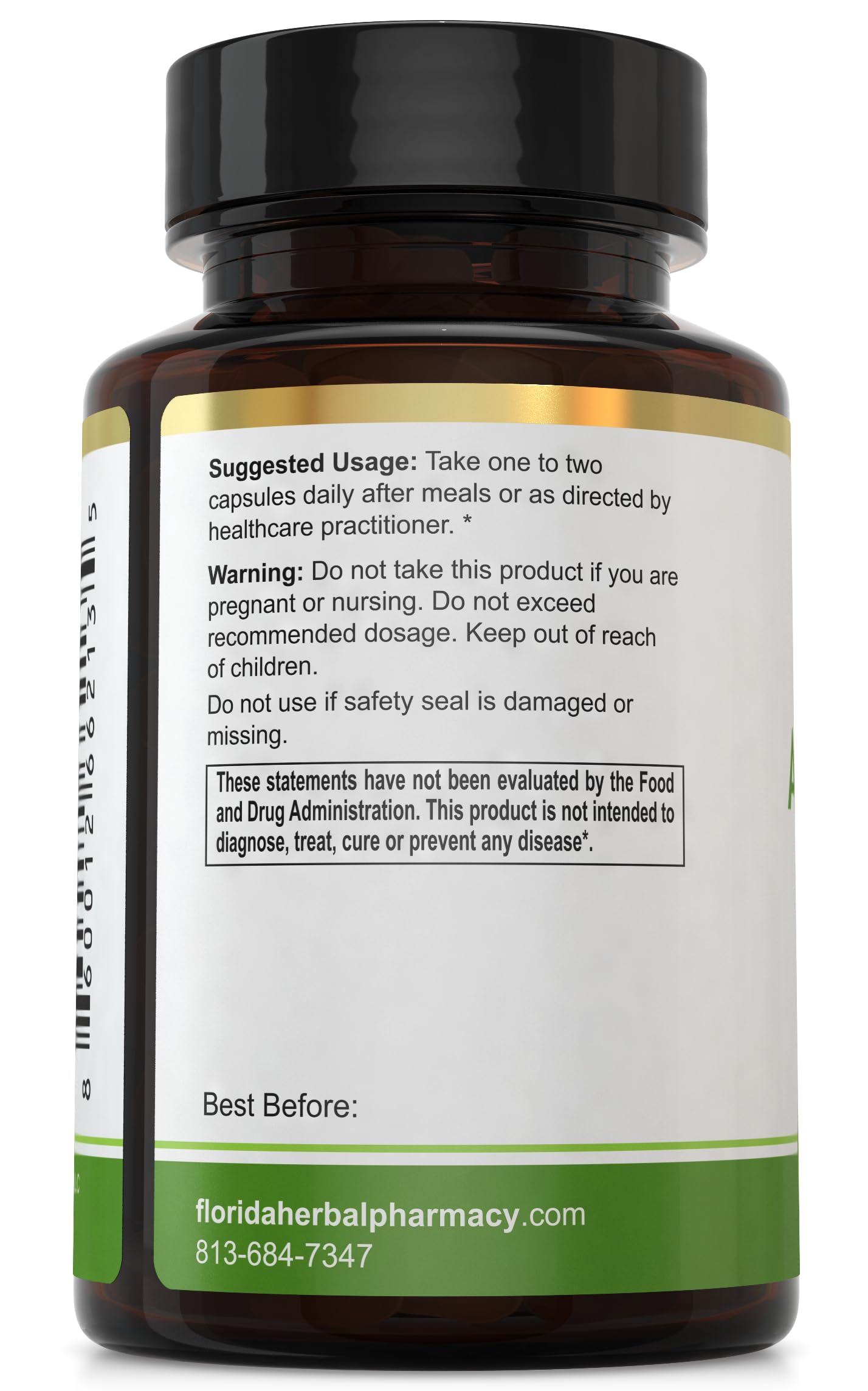 Florida Herbal Pharmacy Avocado Supplement bottle with label