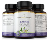 Florida Herbal Pharmacy Chrysin Capsules on a wooden table