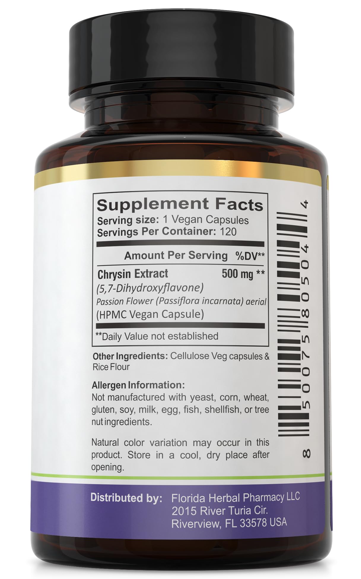 Florida Herbal Pharmacy Chrysin Capsules packaging