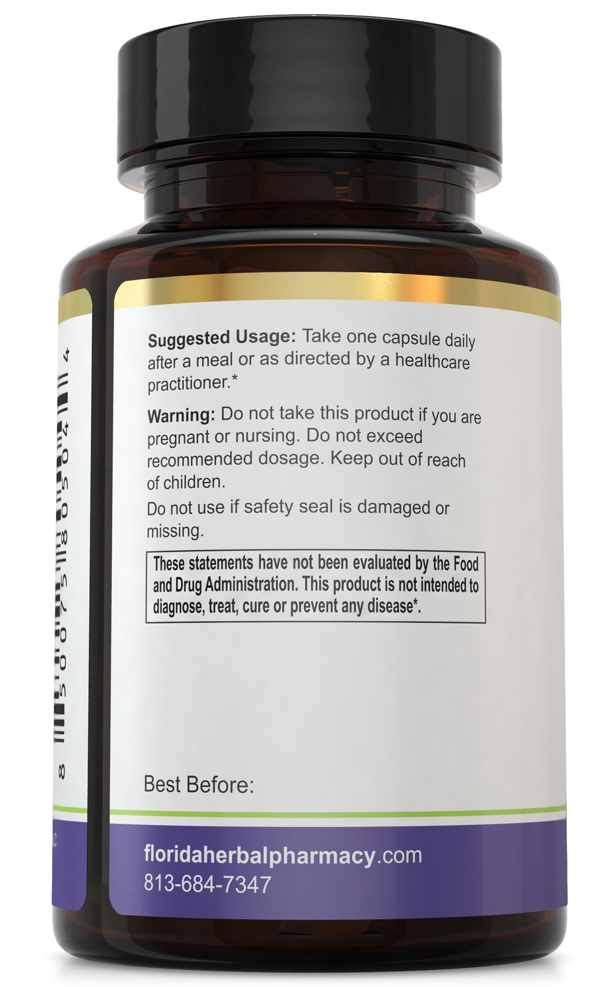 Florida Herbal Pharmacy Chrysin Capsules side view