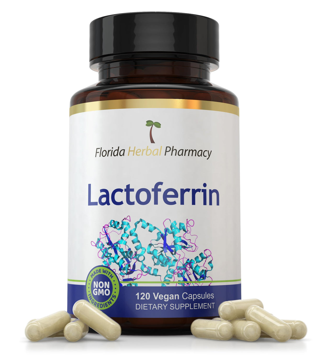 Florida Herbal Pharmacy Lactoferrin 1000 mg supplement bottle front view