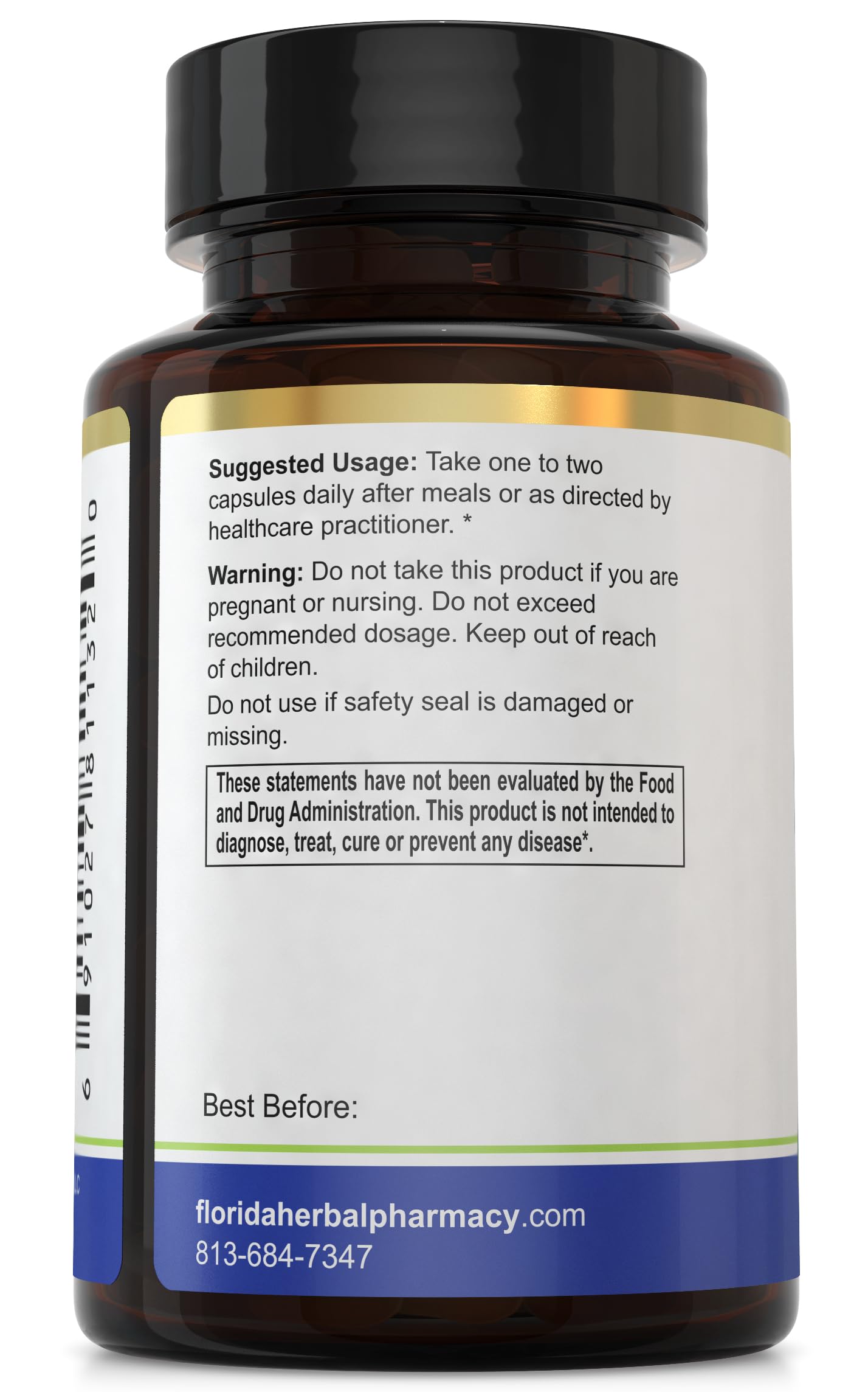 Florida Herbal Pharmacy Lactoferrin 1000 mg supplement capsules close-up