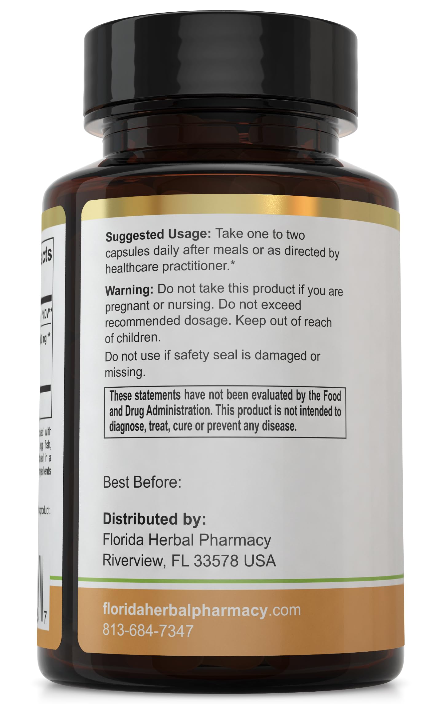 Florida Herbal Pharmacy Pao Pereira Extract Capsules side view