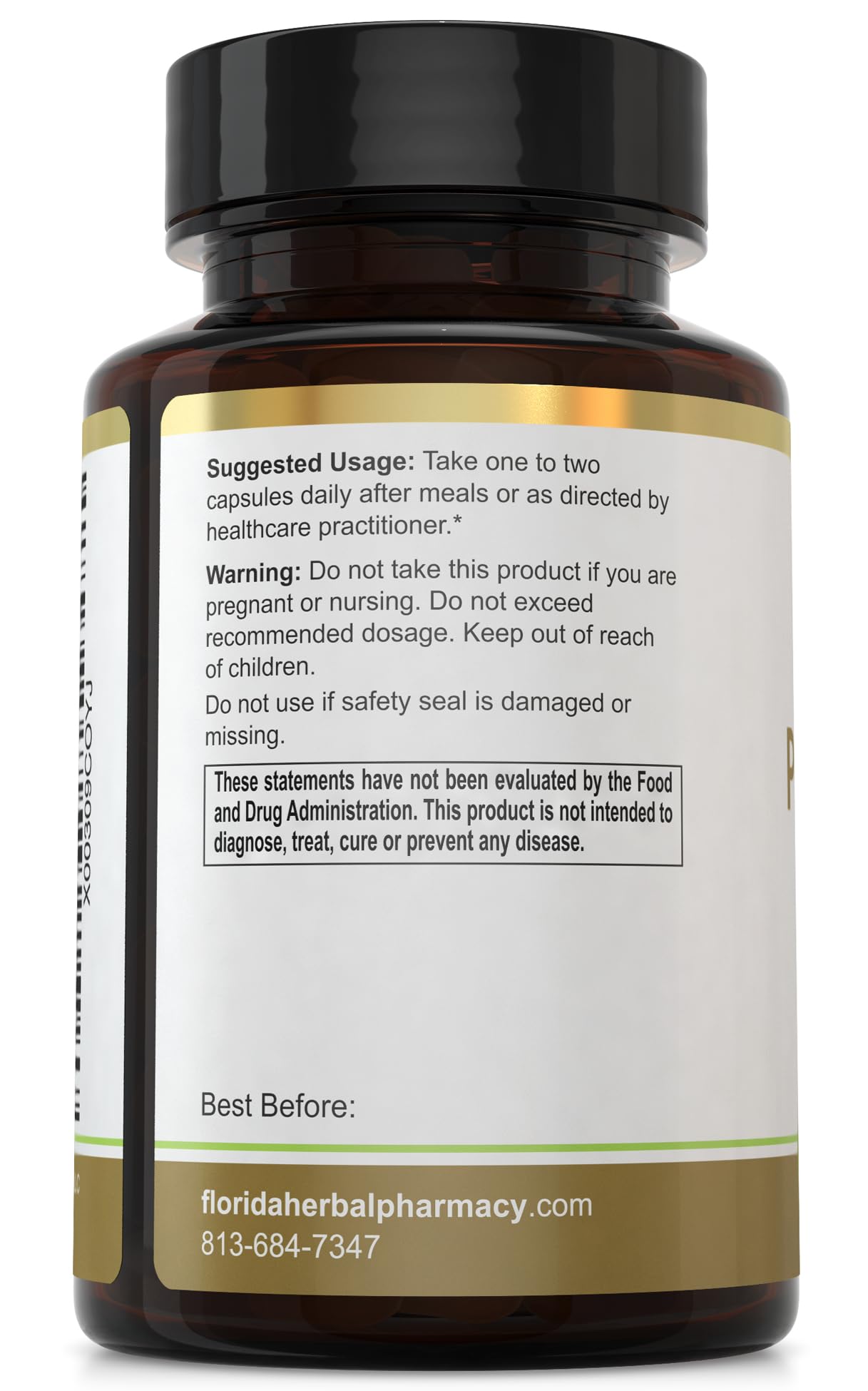 Florida Herbal Pharmacy Purslane Omega-3 Capsules side view