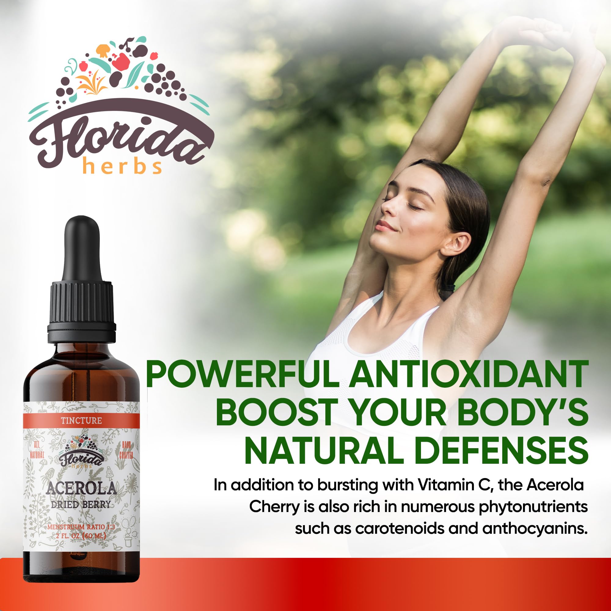 FLORIDA HERBS Acerola Cherry Vitamin C Supplement packaging