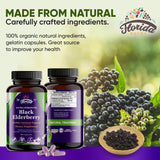 FLORIDA HERBS Black Elderberry Capsules side view showing label