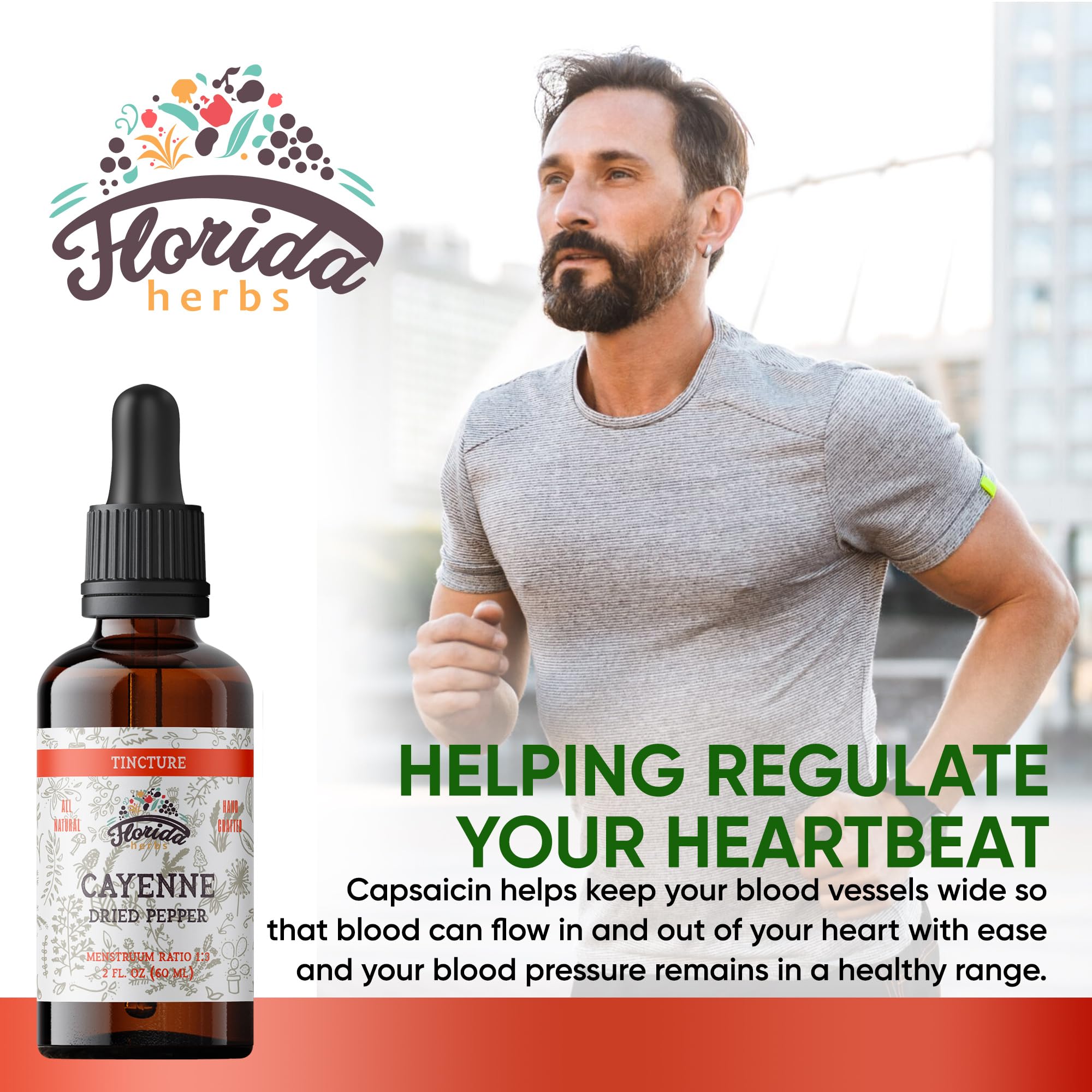 FLORIDA HERBS Cayenne Tincture 57g bottle side view