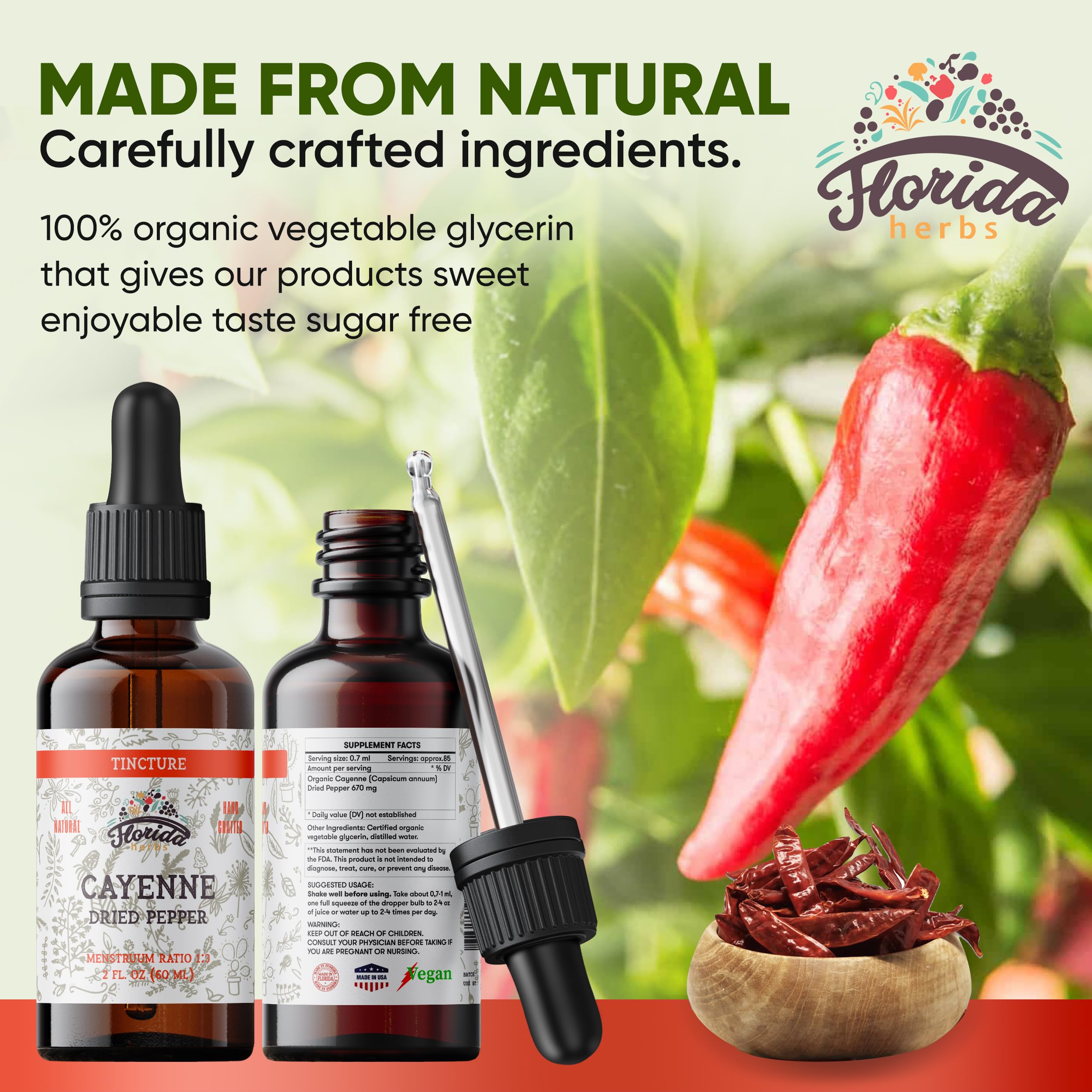 FLORIDA HERBS Cayenne Tincture 57g ingredients list