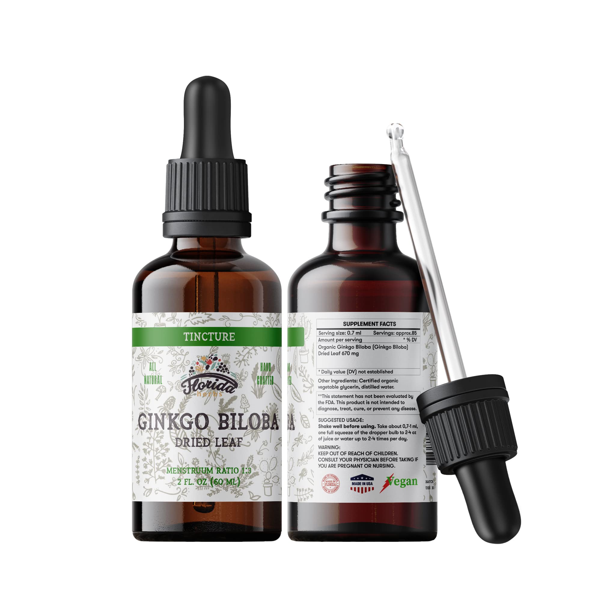 FLORIDA HERBS Ginkgo Biloba Organic Liquid Supplement lifestyle scene
