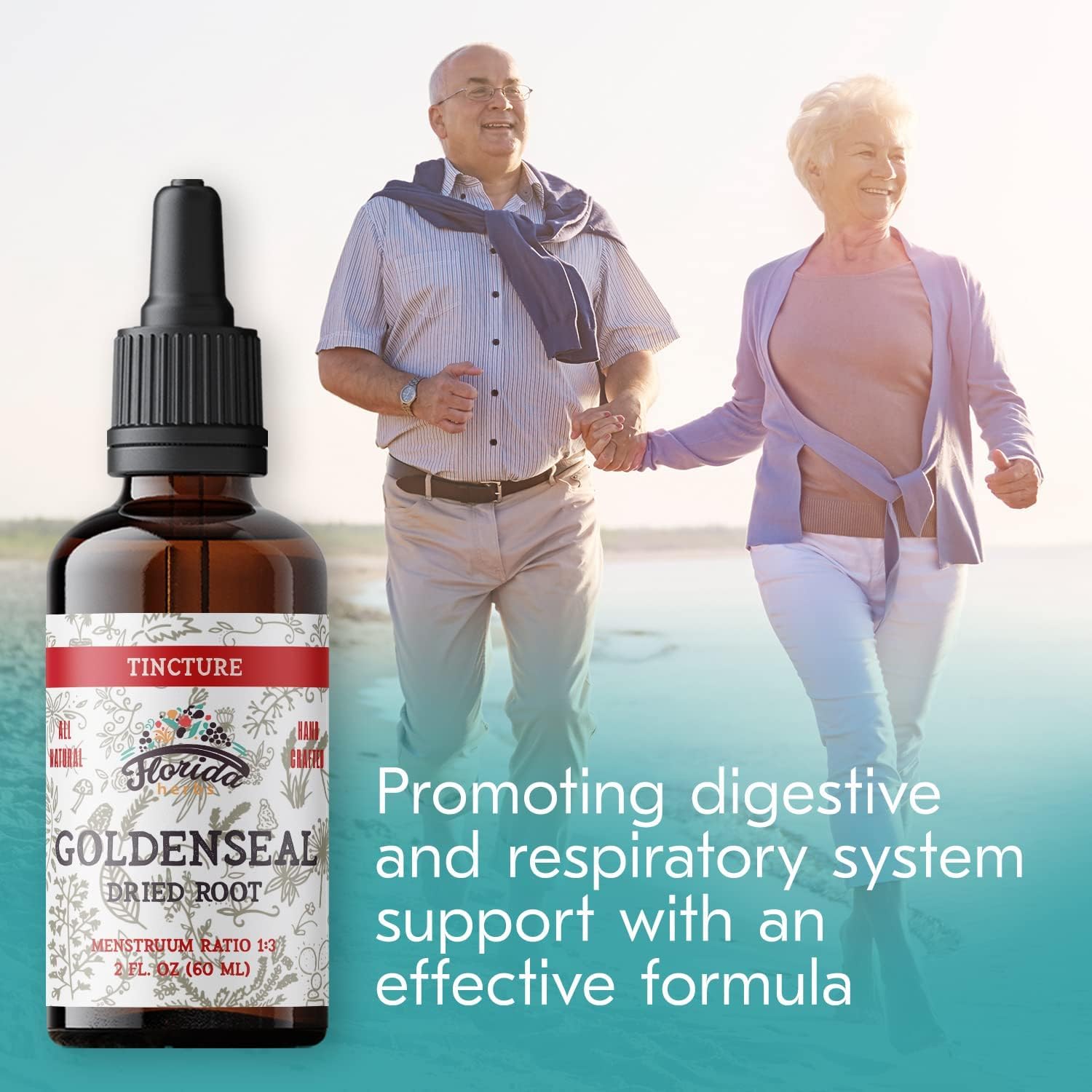 FLORIDA HERBS Goldenseal Root Tincture back view