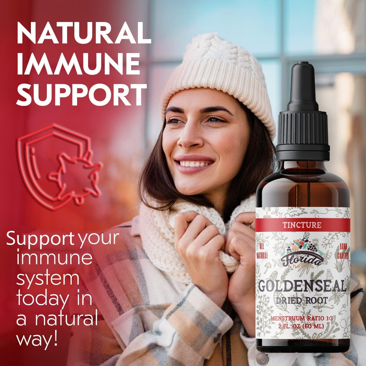 FLORIDA HERBS Goldenseal Root Tincture dropper bottle
