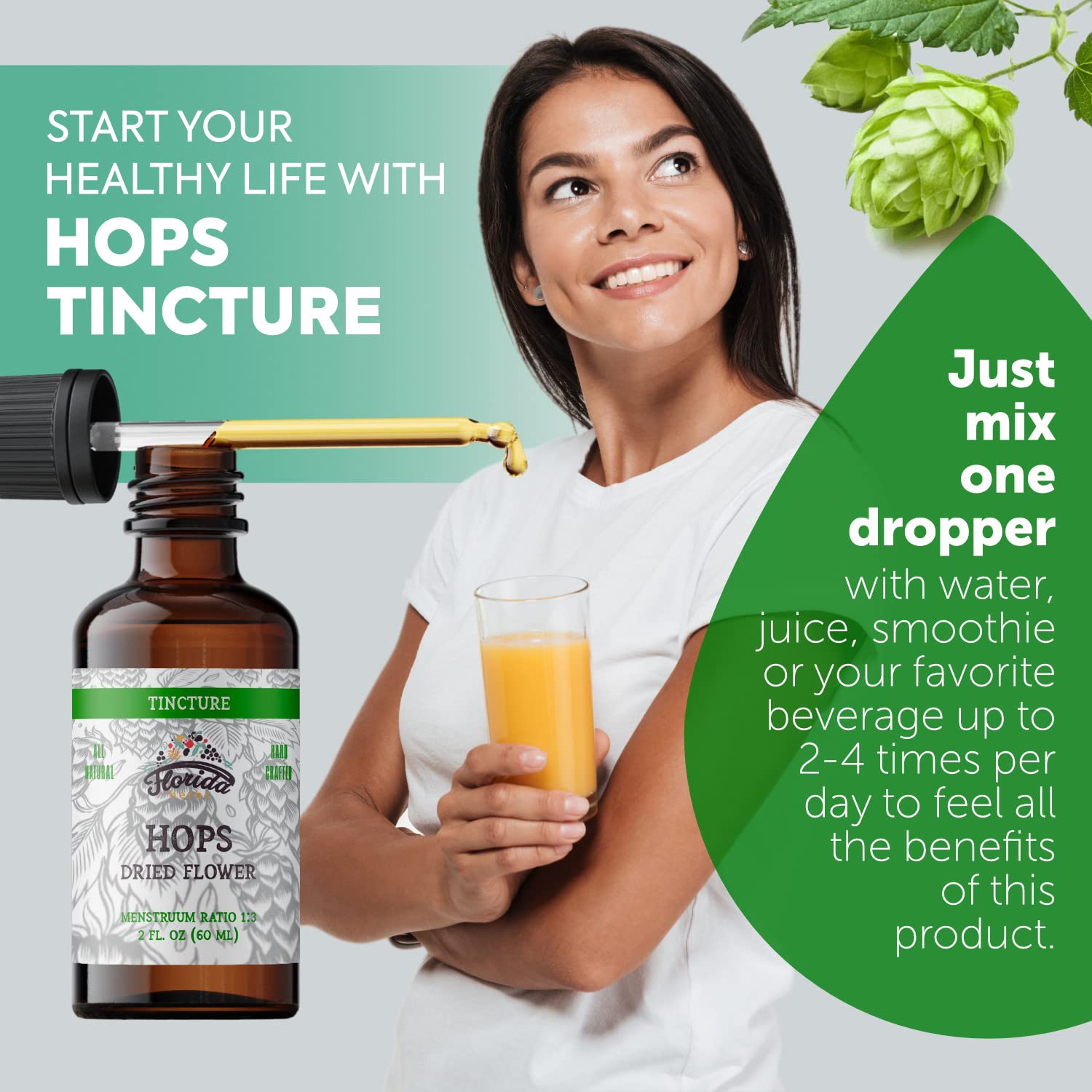 FLORIDA HERBS Hops Tincture 159g with dropper