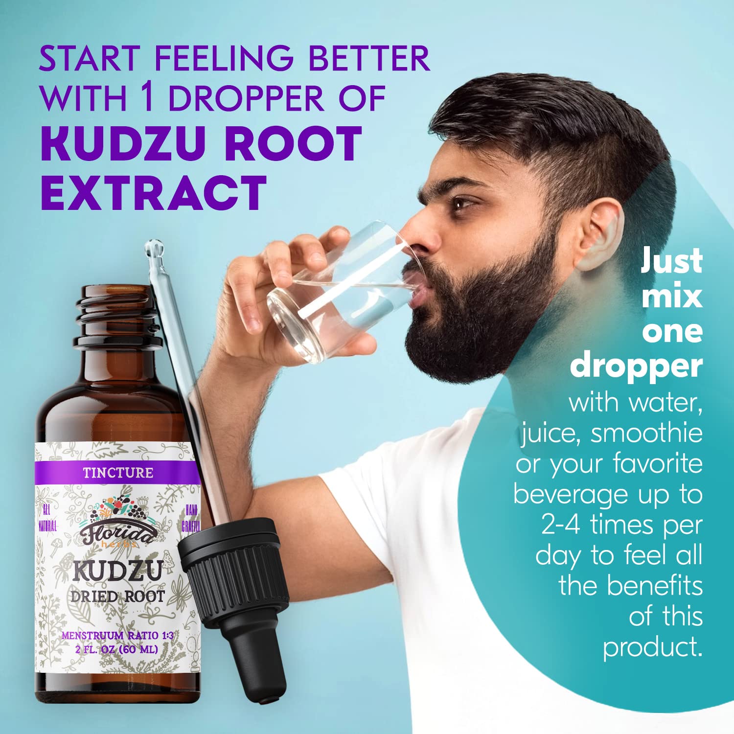 FLORIDA HERBS Kudzu Organic Extract 132g packaging