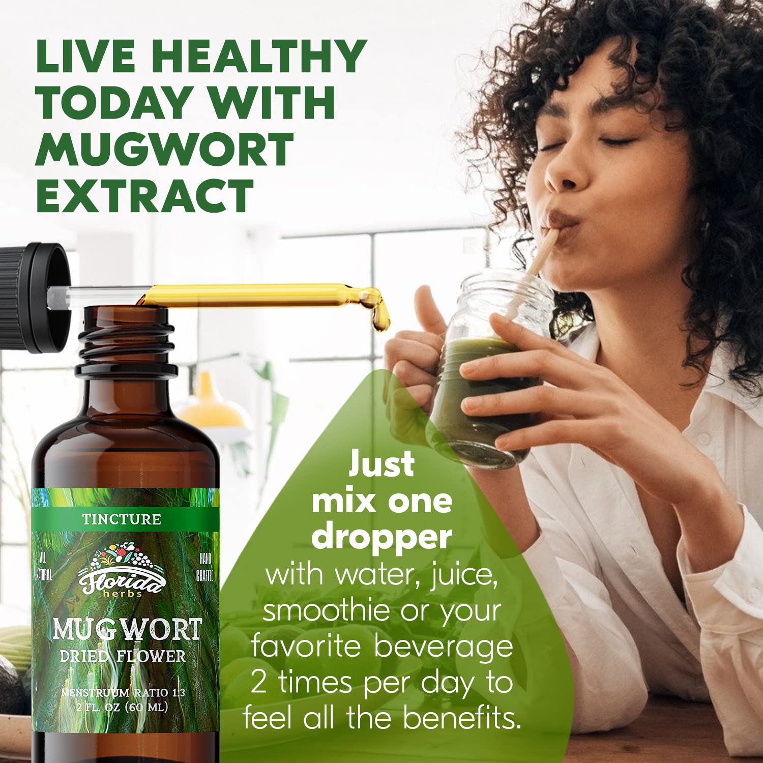 FLORIDA HERBS Mugwort Extract Liquid Drops packaging