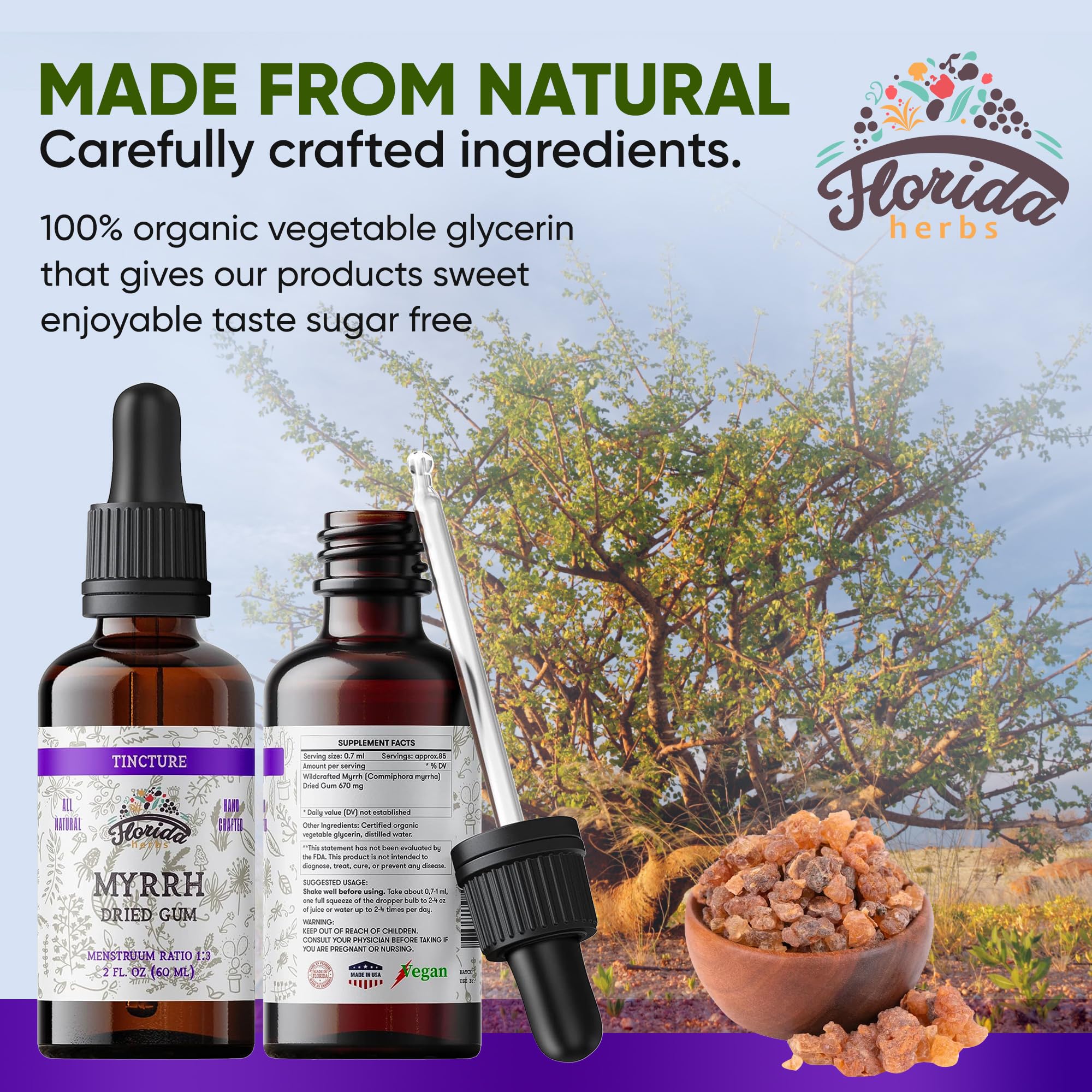 FLORIDA HERBS Myrrh Extract packaging side view