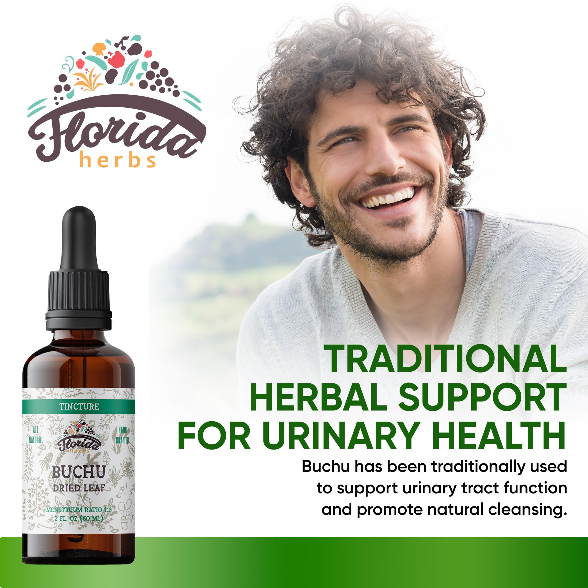 FLORIDA HERBS Organic Buchu Supplement 168g bottle side view
