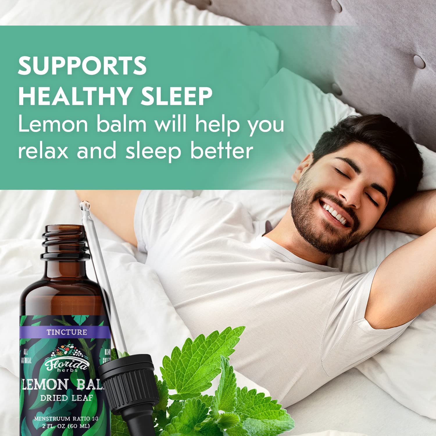 FLORIDA HERBS Organic Lemon Balm Tincture label details