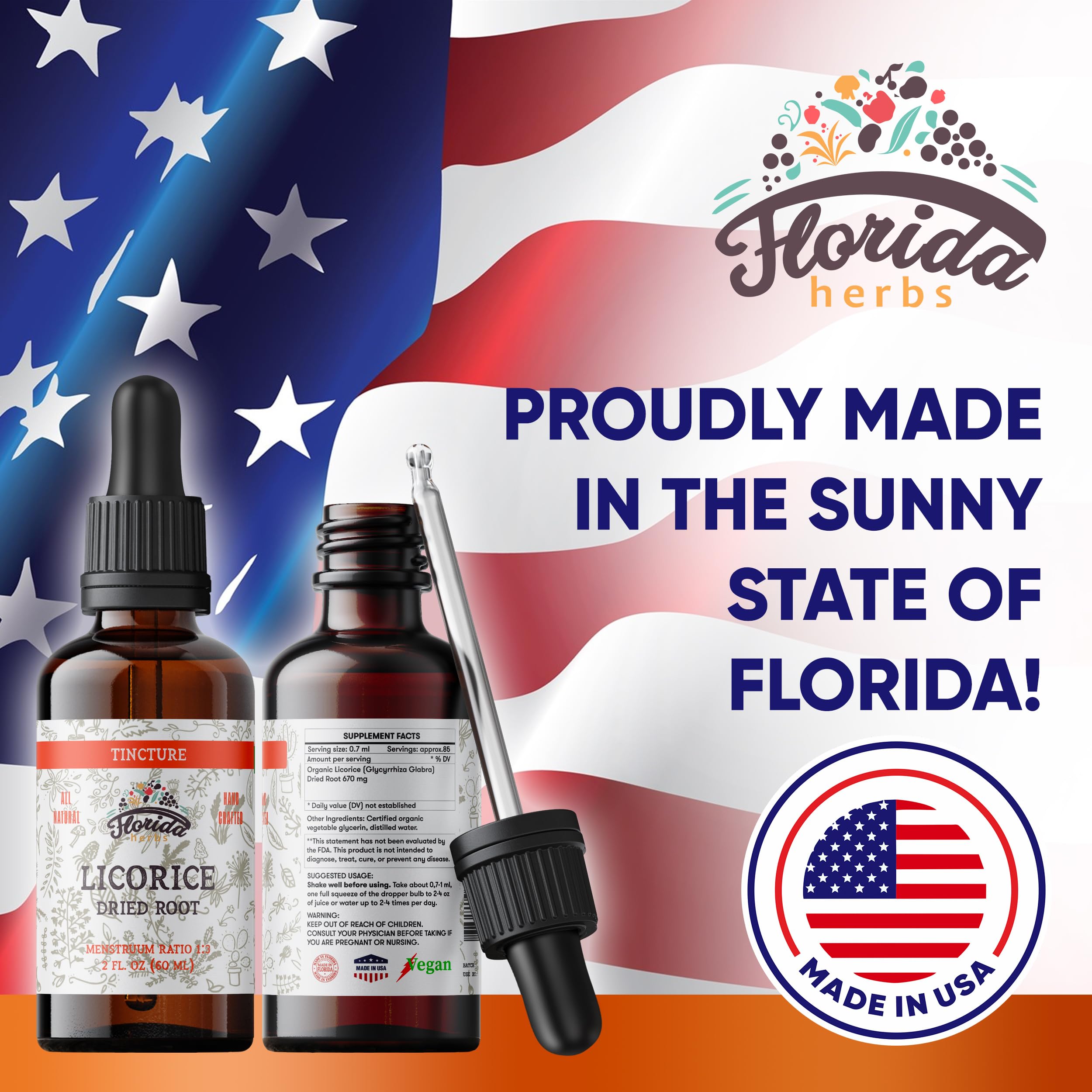 FLORIDA HERBS Organic Licorice Root Extract 159g label details