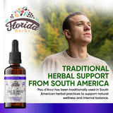 FLORIDA HERBS Pau d'Arco Tincture back view with ingredient list
