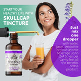 FLORIDA HERBS Skullcap Extract Supplement bottle side view with label