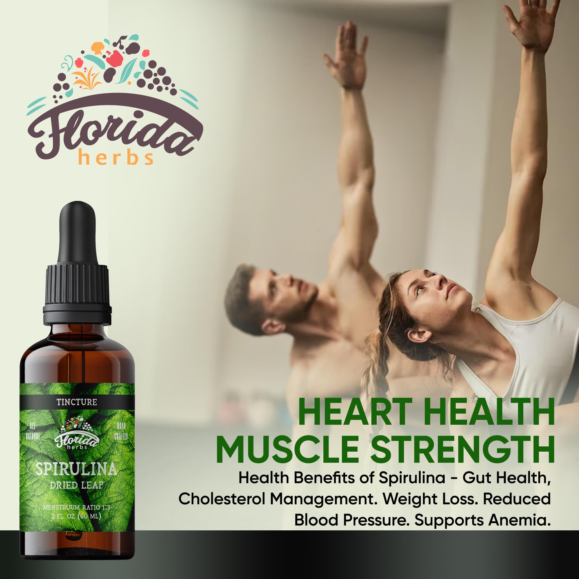 FLORIDA HERBS Spirulina Extract Liquid Supplement packaging