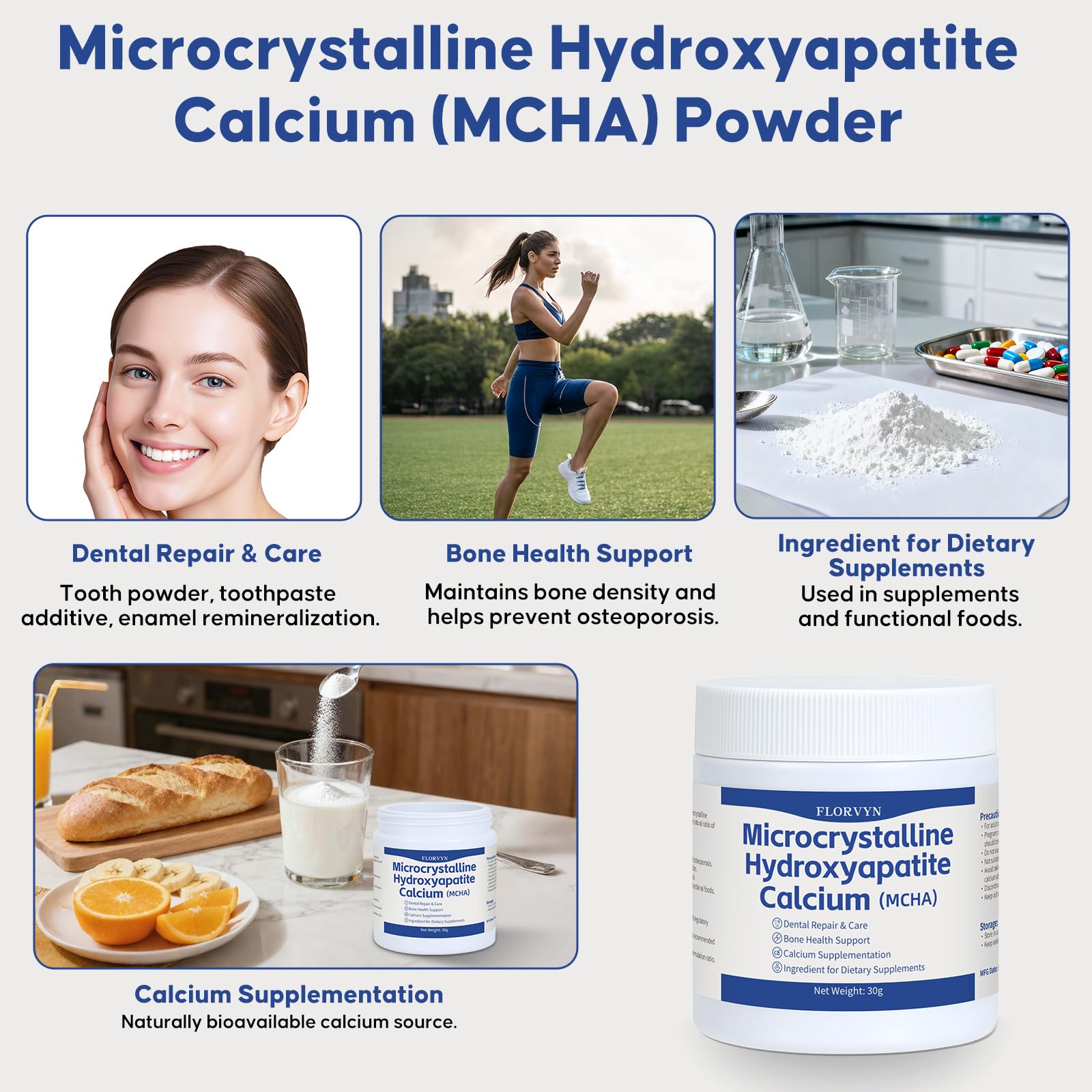 Florvyn Microcrystalline Hydroxyapatite Calcium Powder close-up