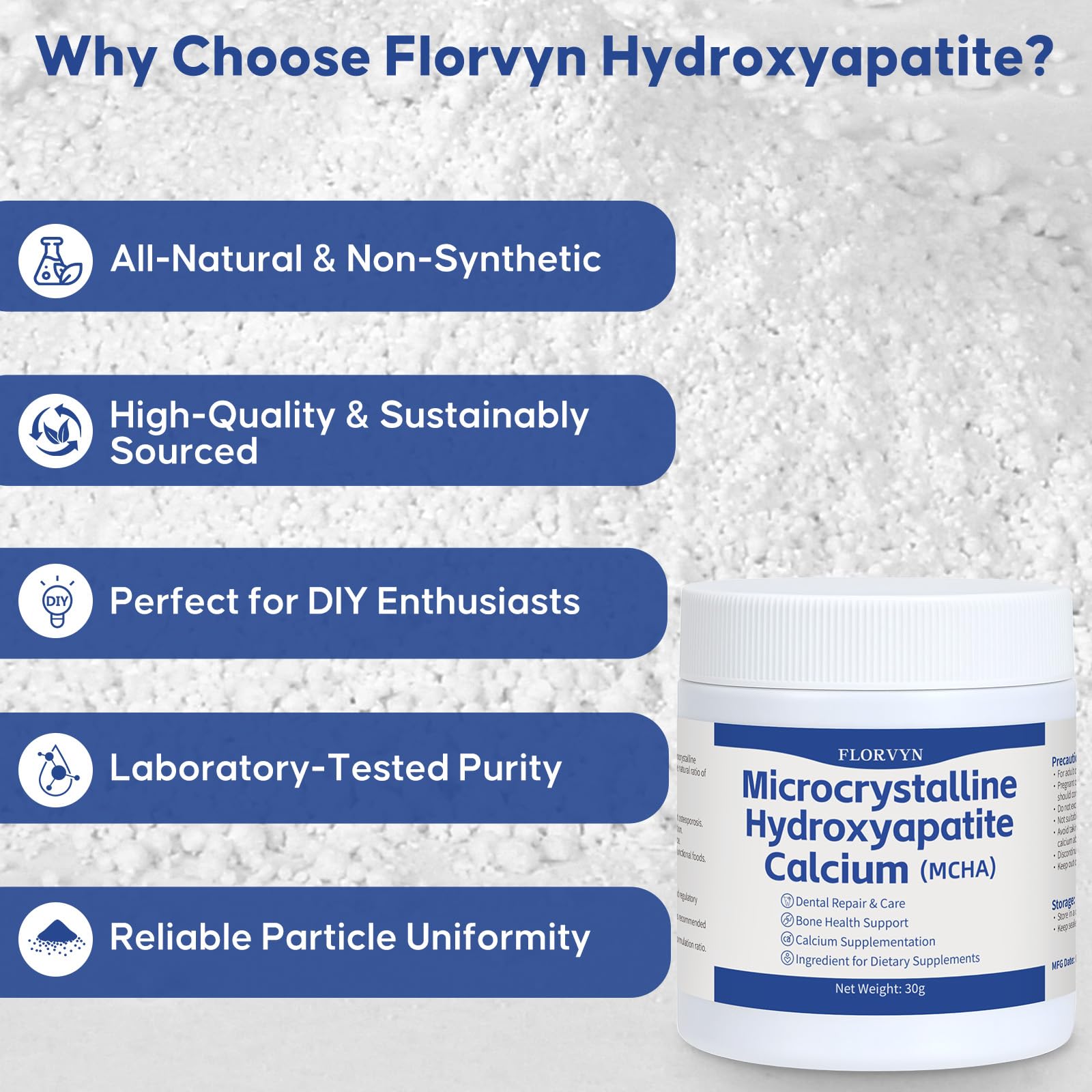 Florvyn Microcrystalline Hydroxyapatite Calcium Powder texture