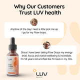 Flow Drops adaptogenic mushroom blend liquid supplement in lifestyle setting