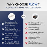 Flow Pouches Blue Razz flavour pouches in hand