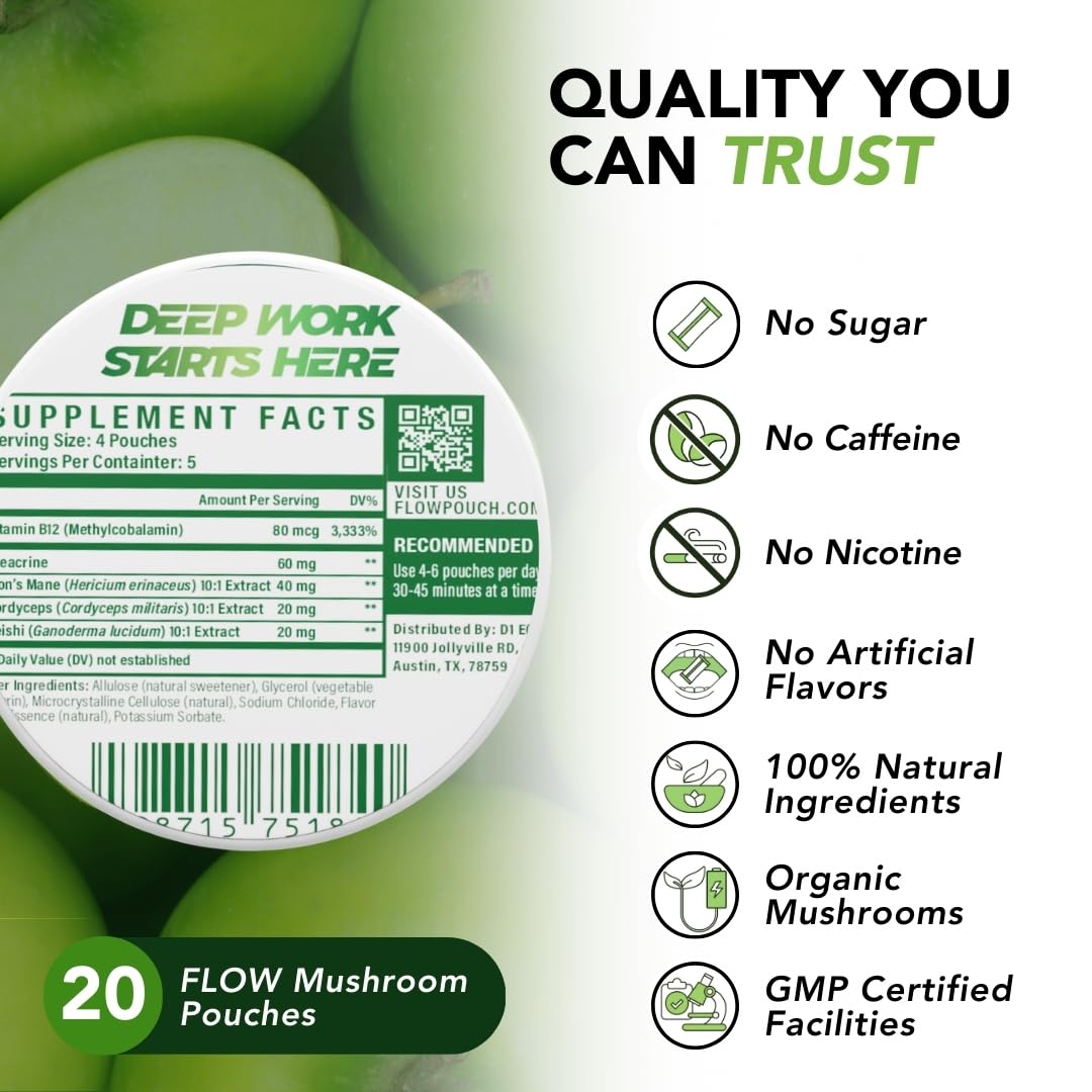 Flow Pouches ingredients list on packaging
