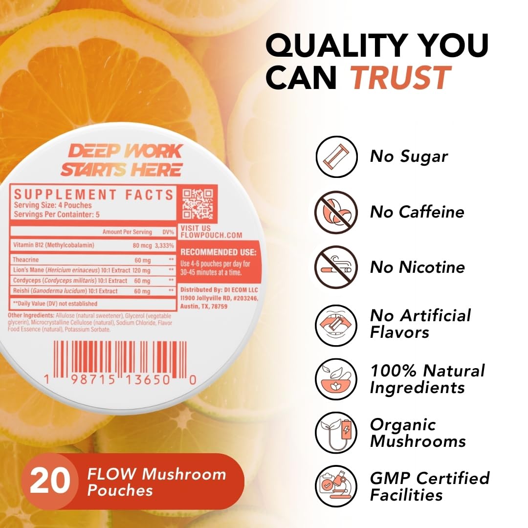 Flow Pouches Natural Focus pouches on a desk