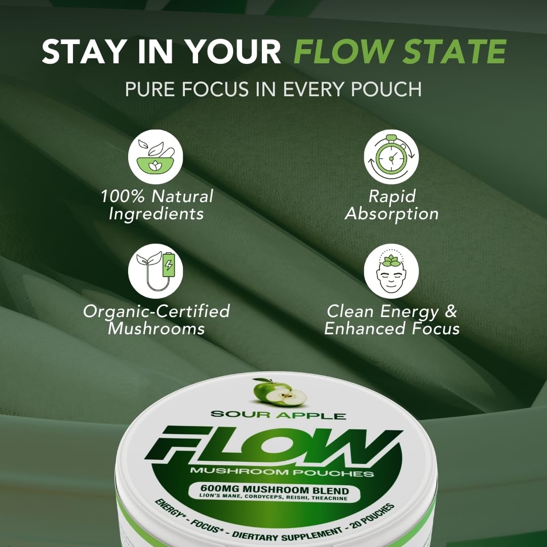 Flow Pouches nicotine-free pouches on a desk