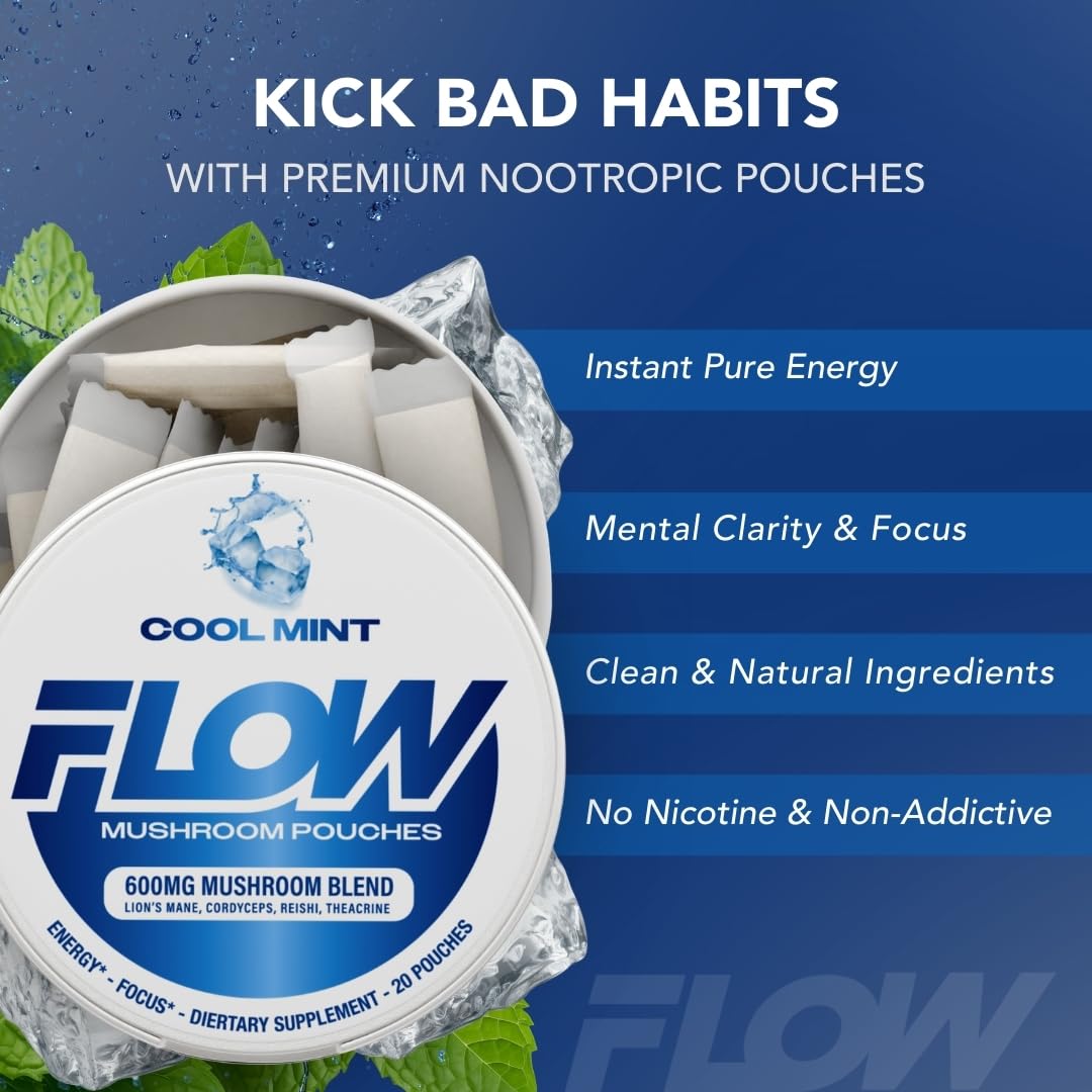 Flow Pouches packaging with details of organic ingredients