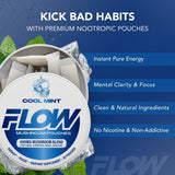 Flow Pouches packaging with details of organic ingredients