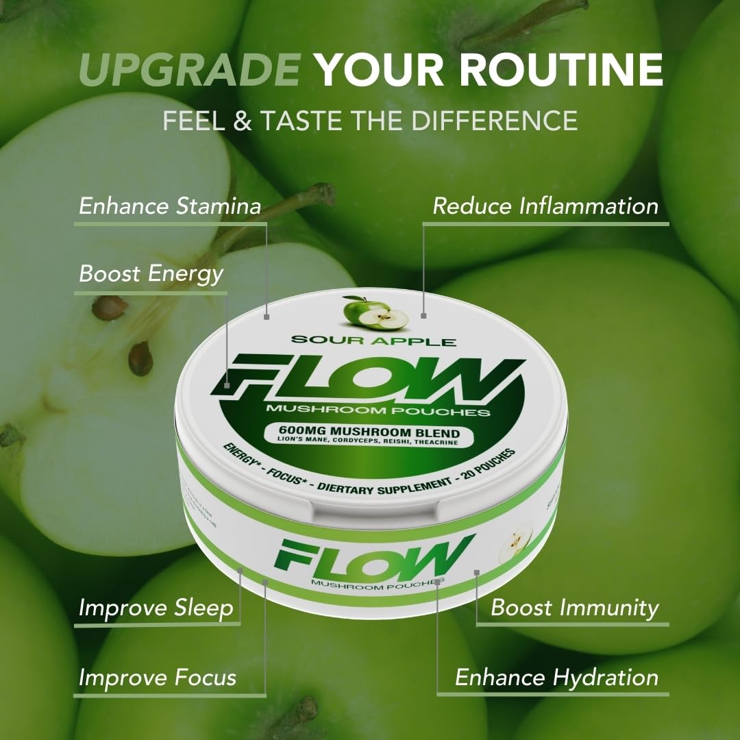 Flow Pouches Sour Apple energy pouch close-up