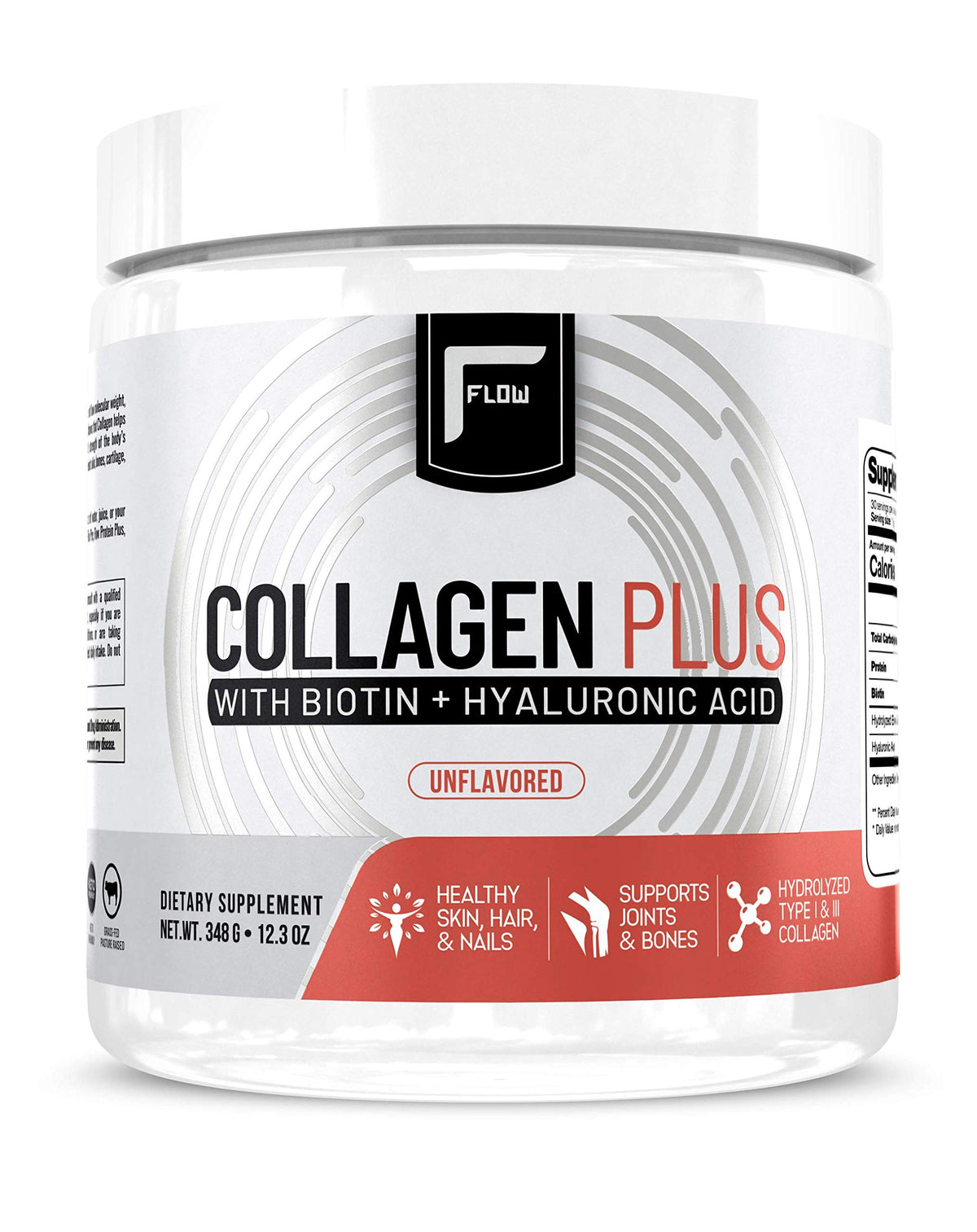 Flow Supps Collagen Plus 322g front view with packaging