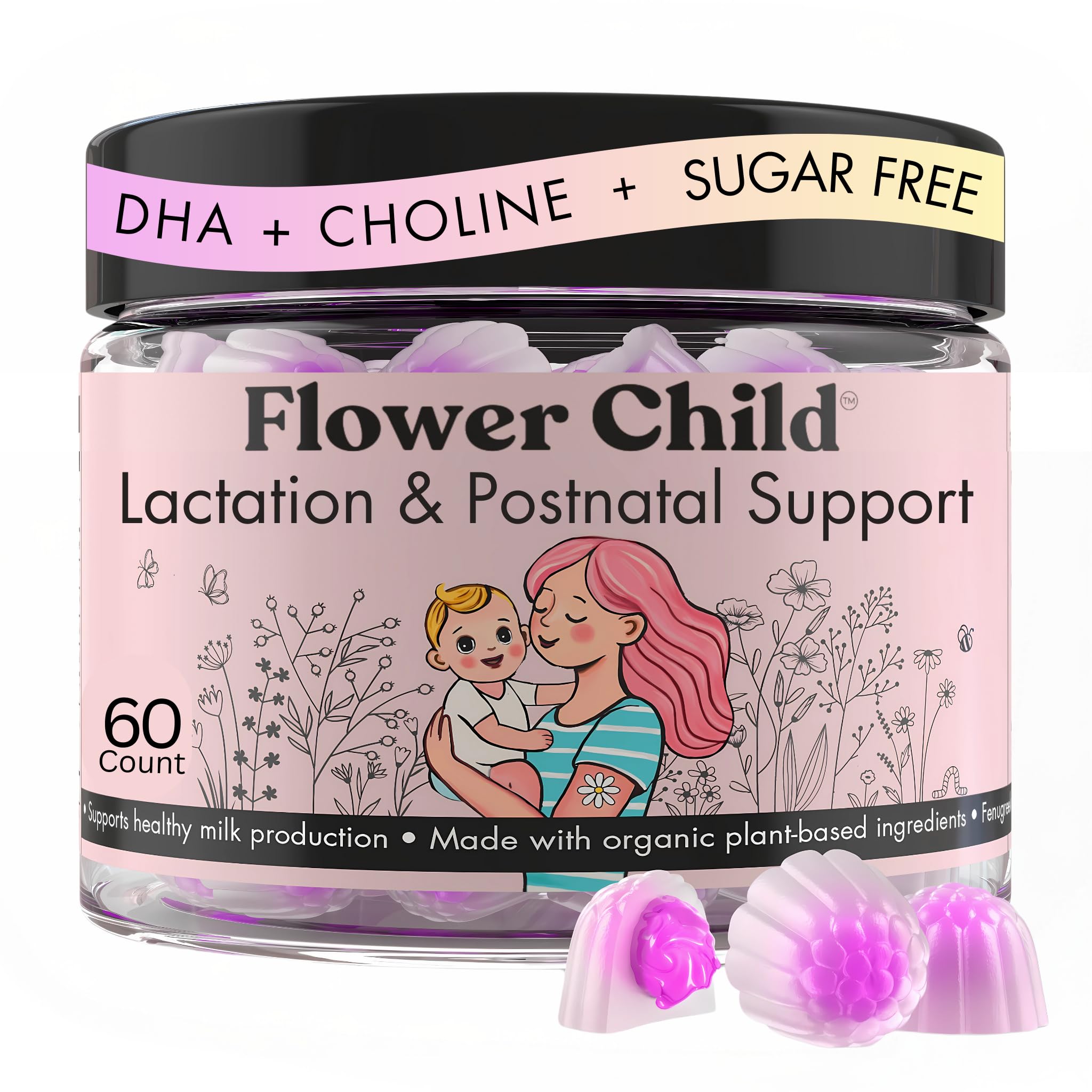 Flower Child Prenatal Vitamins 30 gummies front view