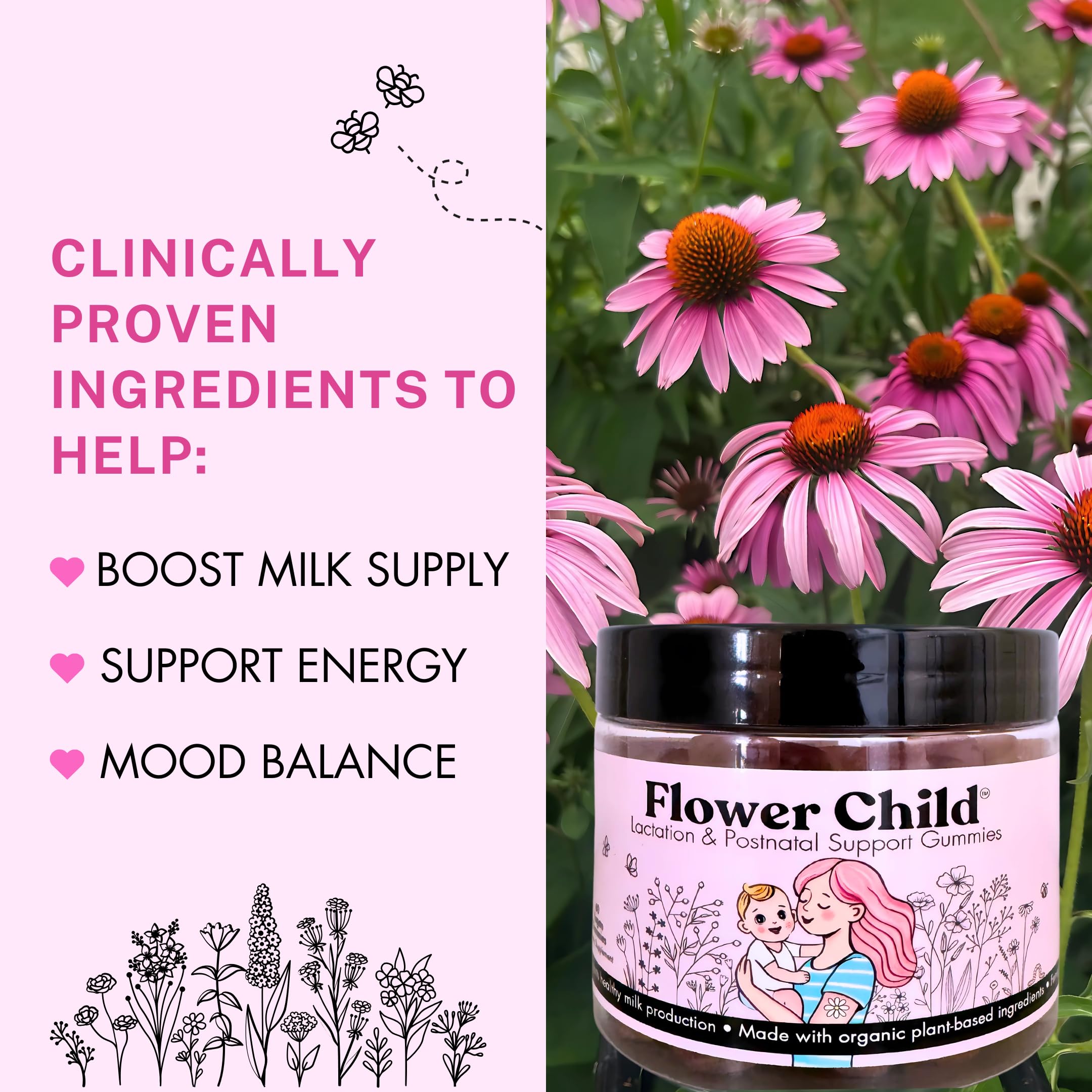 Flower Child Prenatal Vitamins 30 gummies packaging