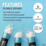 Fluid Creatine Monohydrate 100% Micronized powder in a glass of water