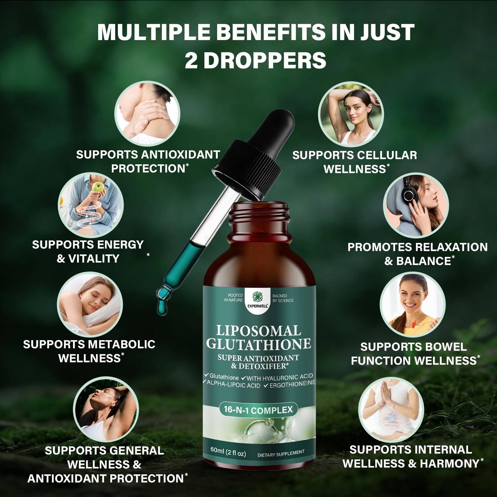 Flulight Liposomal Glutathione Liquid Supplement 60 mL ingredients list