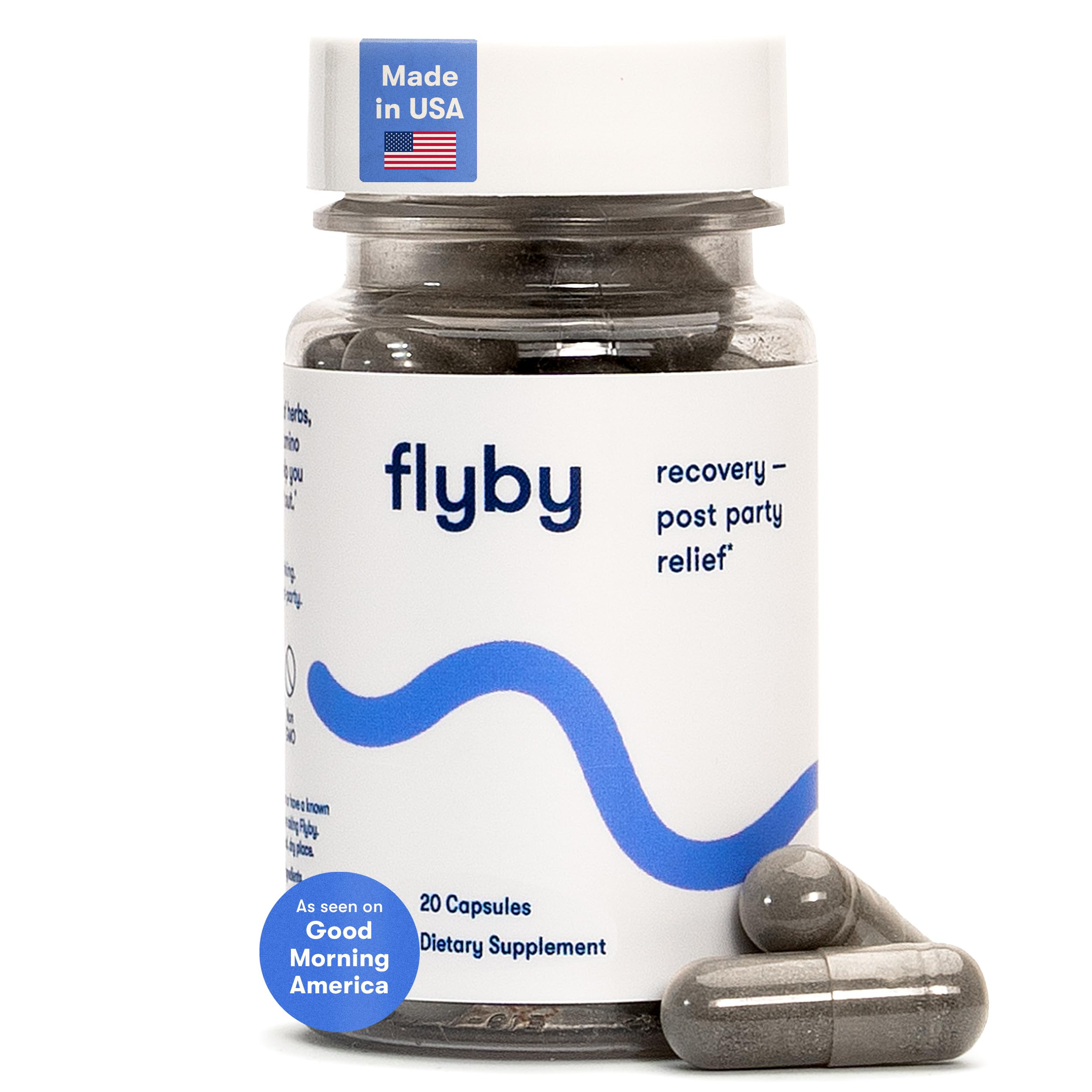 Flyby use Capsules front view with packaging
