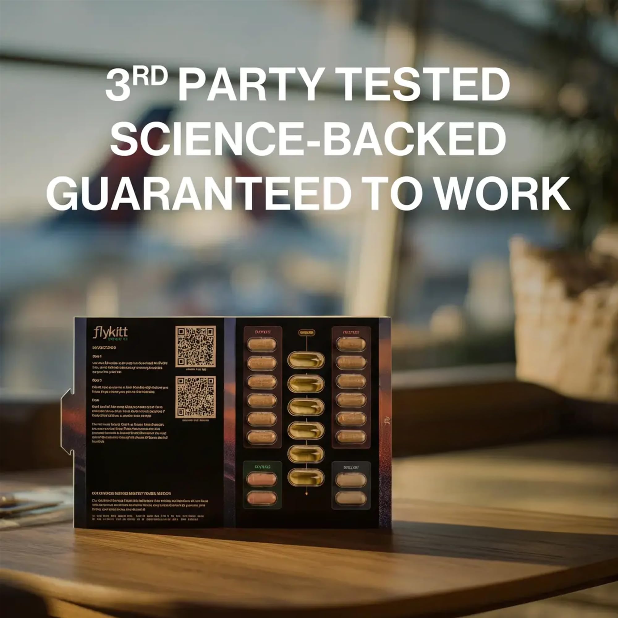 Flykitt supplement packets with ingredients listed