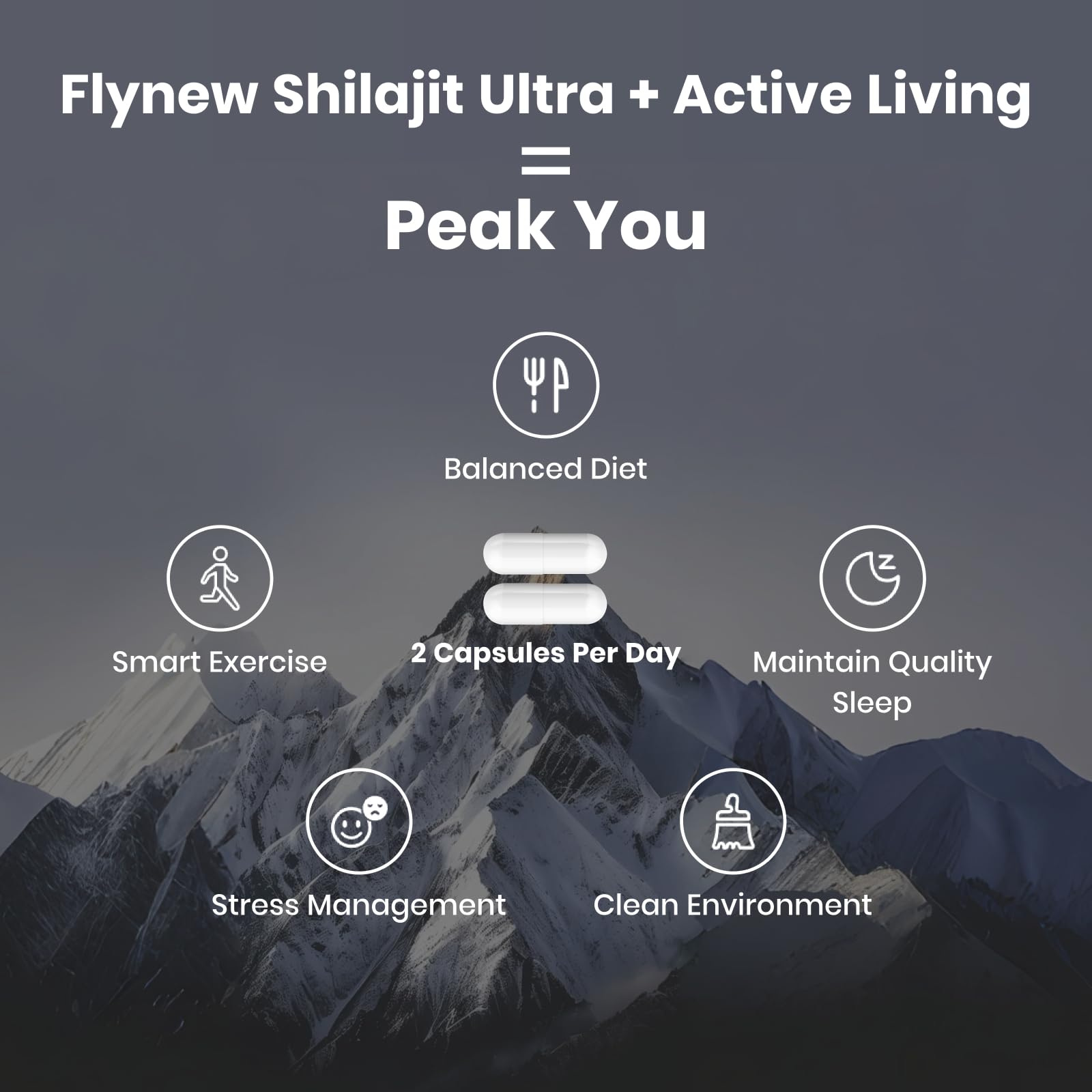 Flynew Shilajit Capsules in hand for size reference