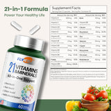 Flynew Shilajit Daily Multivitamin 21-in-1 Formula capsules close-up