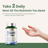 Flynew Shilajit Daily Multivitamin 21-in-1 Formula on a wooden table