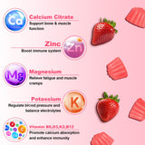 Flyrocer Calcium Citrate Gummies side view showing gummies