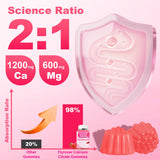 Flyrocer Calcium Citrate Gummies with fresh strawberries