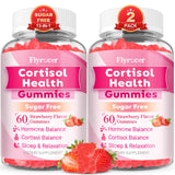 Flyrocer Cortisol Supplements 60 Count Pack of 2 Strawberry Flavour front view
