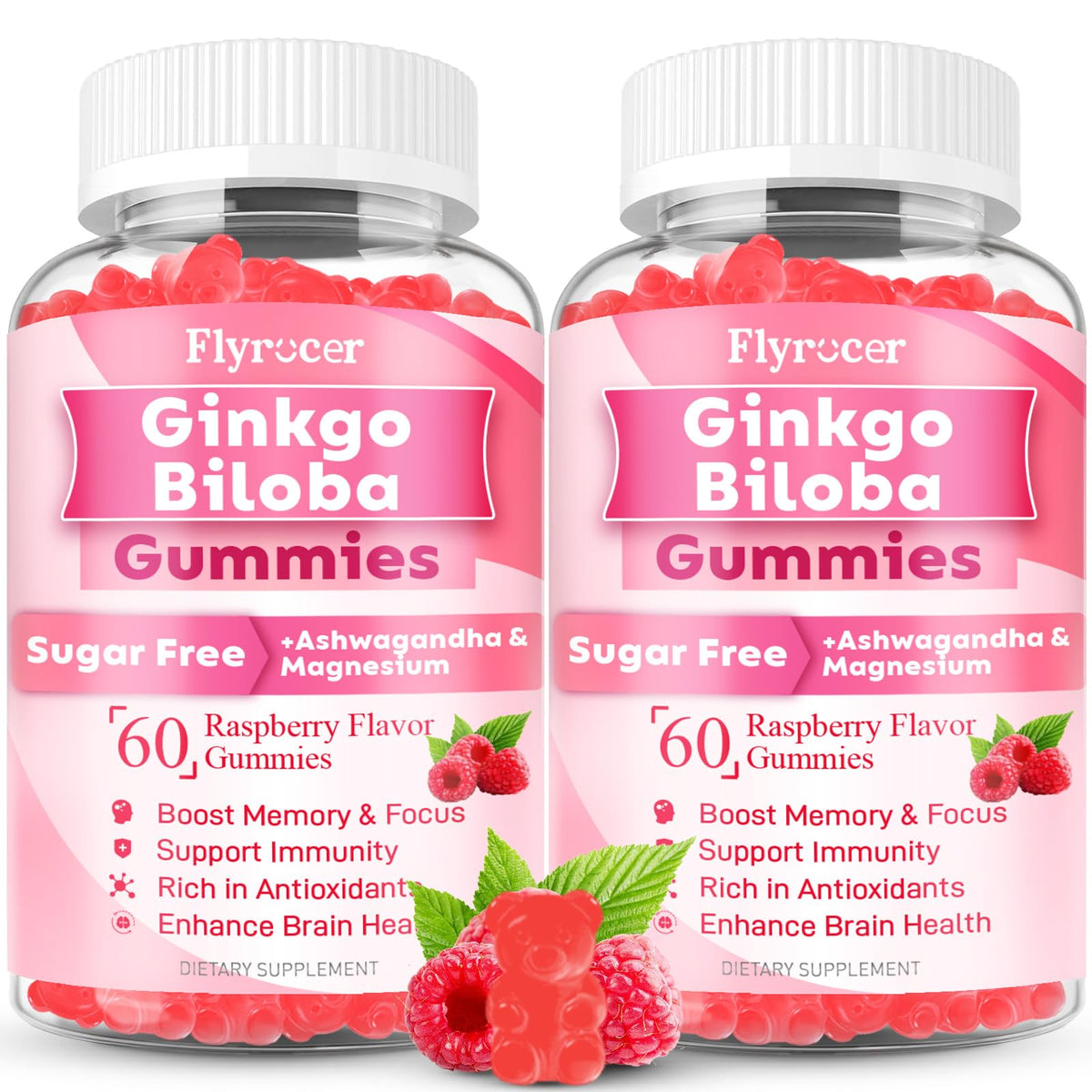 Flyrocer Ginkgo Biloba Gummies front view packaging